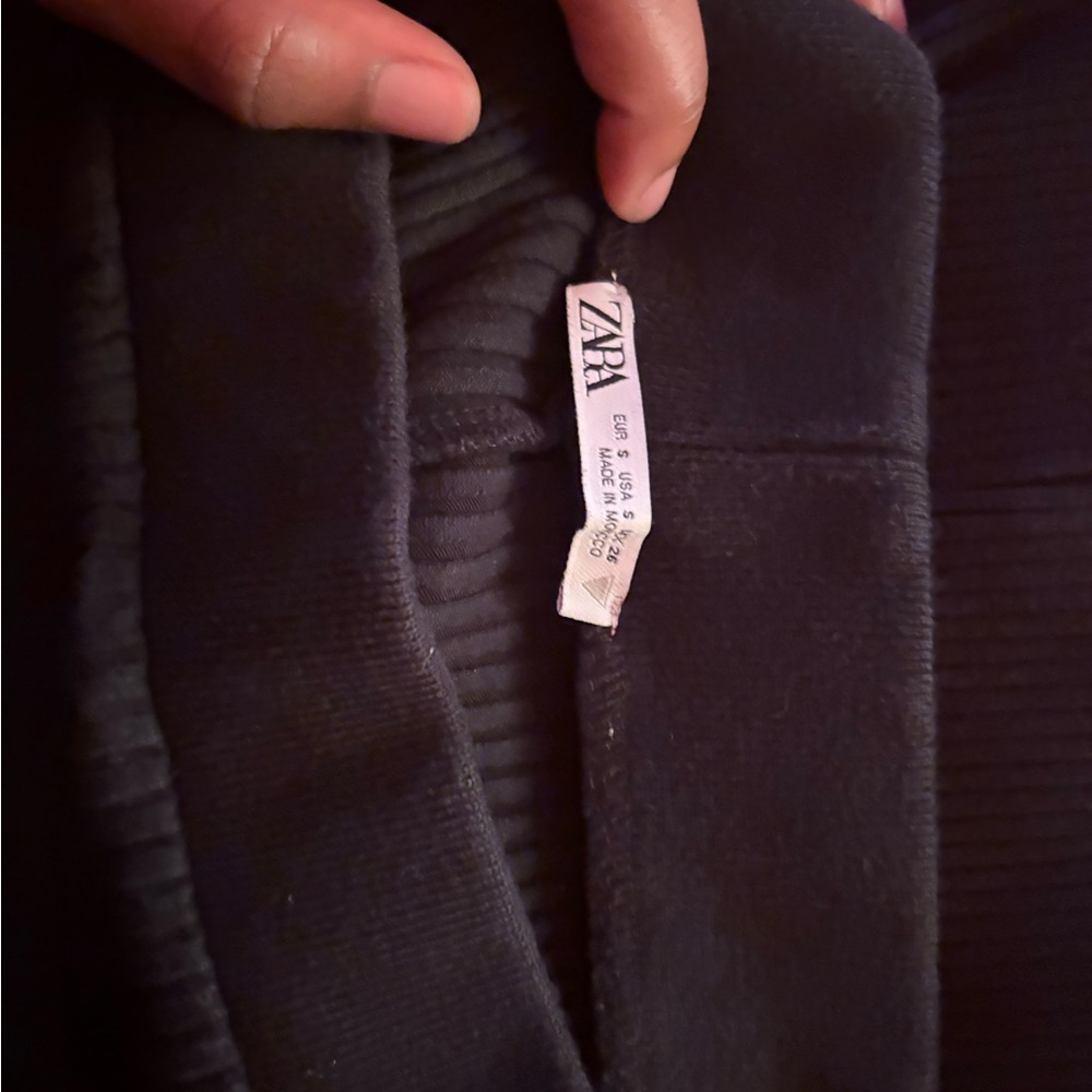 Zara Midnight Black Outerwear Midi Skirt